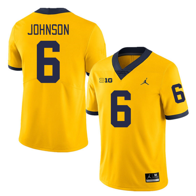 Cornelius Johnson Michigan Jersey,Michigan Wolverines #6 Cornelius Johnson Jersey Youth-Maize